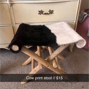 Cow print ottoman